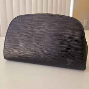 AUTHENTIC Vintage Louis Vuitton Black Epi Leather Cosmetic Bag Dauphine GM